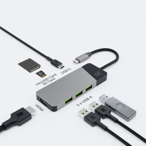 GREEN CELL HUB USB-C ADAPTER GC CONNECT 7W1