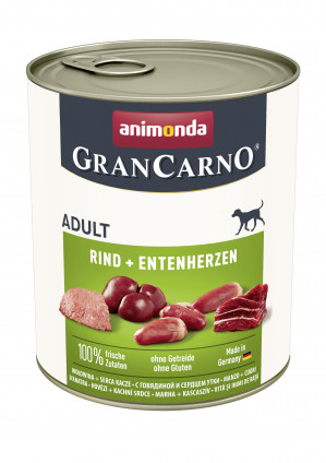 ANIMONDA Grancarno Adult wołowina i kacze serca - mokra karma dla psa - 400g