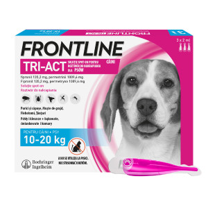 FRONTLINE Tri-Act Spot-On 10-20kg - preparat przeciwko pchłom i kleszczom dla psa - 3x2 ml