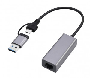 GEMBIRD ADAPTER USB TYP 3.1+TYP-C -> LAN RJ45 GIGA