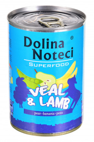 DOLINA NOTECI Superfood z cielęciną i jagnięciną - mokra karma dla psa - 400g