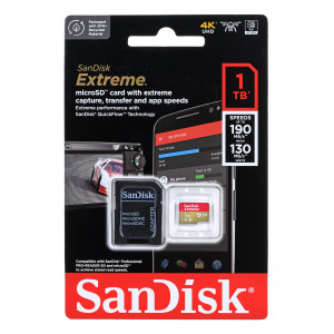 KARTA PAMIĘCI SANDISK EXTREME microSDXC 1 TB 190/130 MB/s A2 C10 V30 UHS-I U3