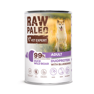 RAW PALEO Duoprotein Duck & Boar Adult - mokra karma dla psa - 400g