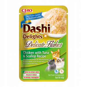 INABA CAT Dashi Delights Delicate Flakes Chicken with Tuna & Scallop - przysmak dla kota - 40g
