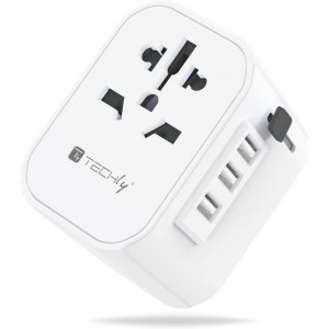 Adapter Podróżny Wtyków Zasilania EU/UK/USA Ładowarka 3x USB