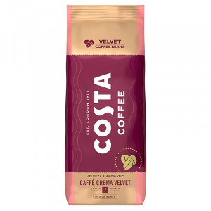 Costa Coffee Crema Velvet kawa ziarnista 2kg + KUBEK CERAMICZNY Z POKRYWKĄ COSTA COFFEE