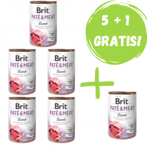 BRIT PATÉ & MEAT z jagnięciną - mokra karma dla psa - 5x400g + 400g GRATIS!