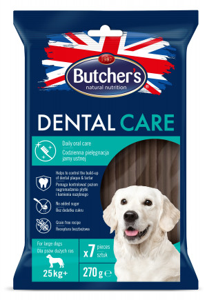 BUTCHER'S Dental Care for large dogs - przysmak dentystyczny dla psów dużych - 270 g