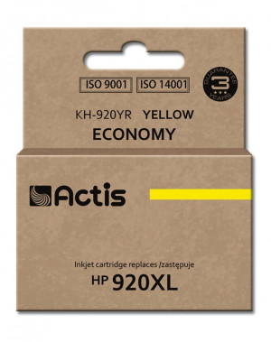 Actis KH-920YR Tusz do drukarki HP, Zamiennik HP 920XL CD974AE; Standard; 12 ml; żółty.
