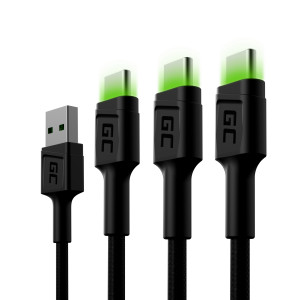 GREEN CELL ZESTAW KABLI 3X USB-USB-C 1,2M