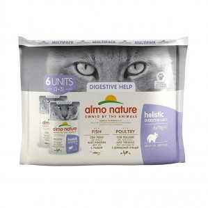 ALMO NATURE Digestive Multipack Drób i ryba - mokra karma dla kota - 6x70g