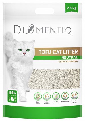 DIAMENTIQ Tofu Neutral Ultra clumping - żwirek roślinny - 2,5kg