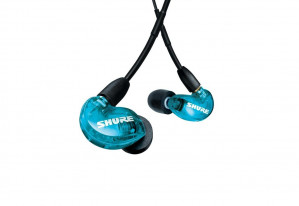 Shure SE215DYBL+UNI-EFS - Słuchawki douszne AONIC215 z pojedynczym przetwornikiem i kablem 3.5mm (niebieskie)