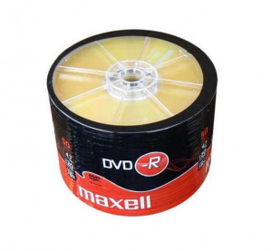 MAXELL DVD-R 4,7GB 50 szt  w opakowaniu SHRINK. Prędkość zapisu 16X, 120 min. Przeznaczenie nagrywanie Multimediów.