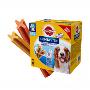 PEDIGREE DentaStix Medium - przysmak dentystyczny dla psów średnich ras - 56 sztuk (8 x180g)
