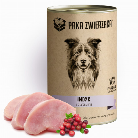 PAKA ZWIERZAKA Indyk i żurawina - mokra karma dla psa - 400g - Galeria zdjęcie 2
