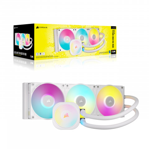 CORSAIR iCUE LINK TITAN 360 RX RGB White AIO, 360mm Radiator, Liquid CPU Cooler - Galeria zdjęcie 5