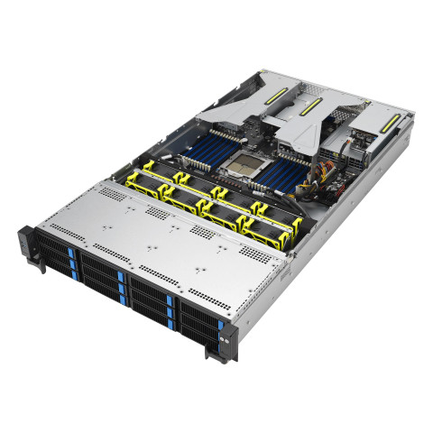 Platforma Asus Rack (2U) RS520A-E12-RS12U AMD Epyc 9004 (12x NVMe, 2xM.2, 2xGPU, 2x1Gbe, IPMI, 1+1 1600W) - Galeria zdjęcie 2
