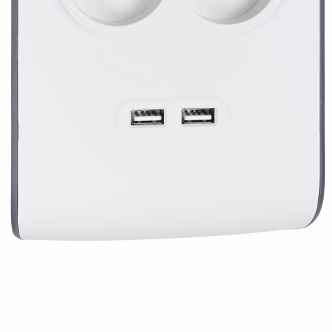 Listwa zasilająca Belkin Power Surge 8-PORT + 2xUSB-A 18W 900J 2m Grey/White - Galeria zdjęcie 6