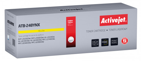 Activejet ATB-248YNX Toner do drukarek Brother; Zamiennik Brother TN248XLY; Supreme; 2300 stron; żółty) - Galeria zdjęcie 1