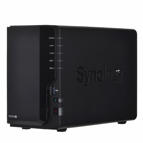 NAS Synology DS224+; Tower; 2x (3.5" SATA HDD); Intel Celeron J4125;,2GB DDR4 (max. 6GB), 2x 1GbE RJ-45 - Galeria zdjęcie 1
