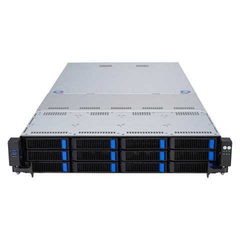 Platforma Asus Rack (2U) RS520A-E12-RS12U AMD Epyc 9004 (12x NVMe, 2xM.2, 2xGPU, 2x1Gbe, IPMI, 1+1 1600W) - Galeria zdjęcie 1