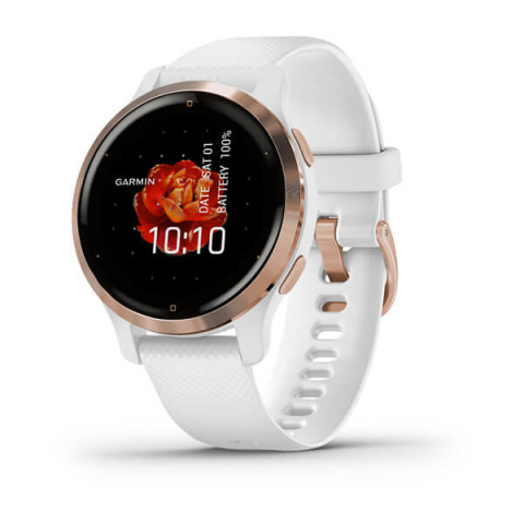 Zegarek Garmin Venu 2S (40 mm) Rose Gold Stainless Steel Bezel / White Case / Silicone Band - Galeria zdjęcie 2