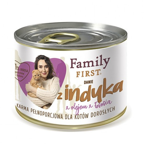 FAMILY FIRST Adult Danie z indykiem - mokra karma dla kota - 200g - Galeria zdjęcie 1