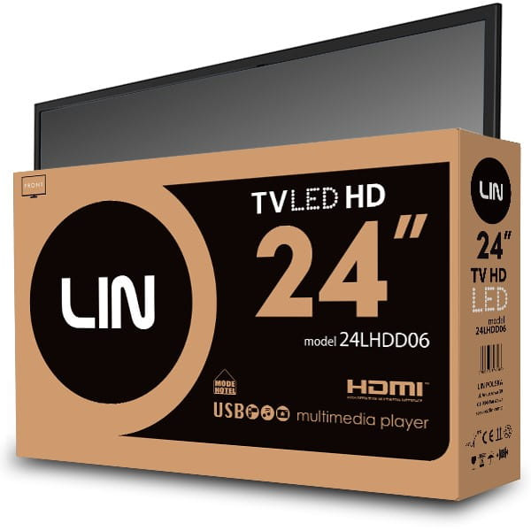 Telewizor Lin 24LHDD06 LED 24'' HD Ready DVB-T2 Czarny - zdjęcie 3
