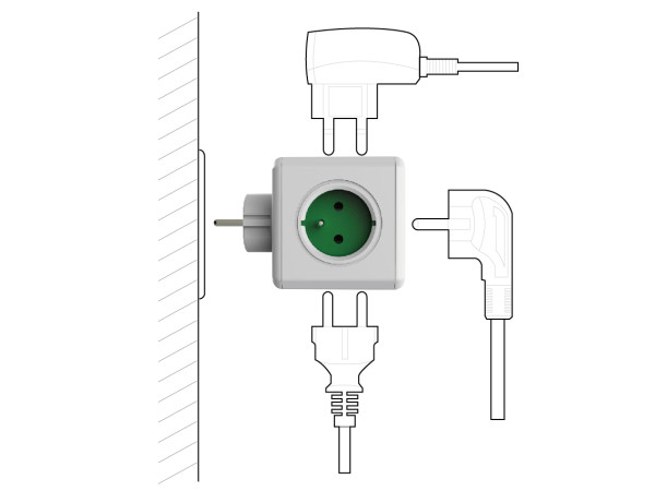 Allocacoc Przedłużacz PowerCube Original USB Grey - zdjęcie 2